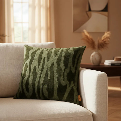 Cojín Decorativo Artesanal Verde Algodón Bordado Diseño