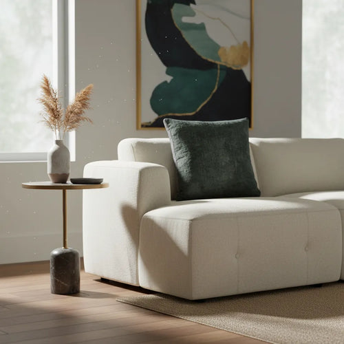 Cojín Decorativo Artesanal Algodón Verde Liso Moderno