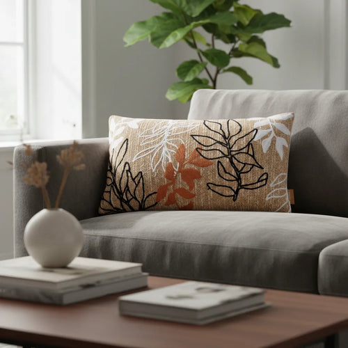 Cojín Decorativo Artesanal Algodón Diseño Plantas Moderno